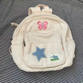 UAKISS  -  2024 Preppy Sweet Kawaii Star Schoolbags Japanese Simple Y2k Aesthetic Mini Backpacks Trendy   Casual Women Canvas Bags