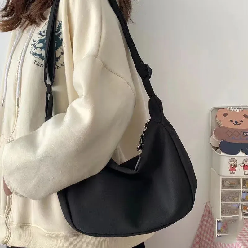 Uakiss Shoulder Bags Women Solid Harajuku All-Match Simple Multifunction Handbags Large Capacity Crossbody Bags For Women Teens Purse