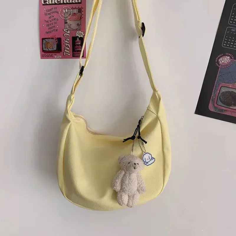 Uakiss Shoulder Bags Women Solid Harajuku All-Match Simple Multifunction Handbags Large Capacity Crossbody Bags For Women Teens Purse