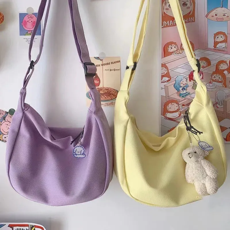 Uakiss Shoulder Bags Women Solid Harajuku All-Match Simple Multifunction Handbags Large Capacity Crossbody Bags For Women Teens Purse
