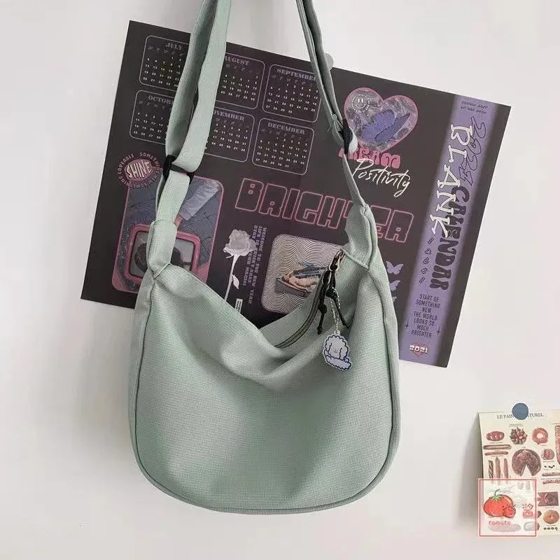 Uakiss Shoulder Bags Women Solid Harajuku All-Match Simple Multifunction Handbags Large Capacity Crossbody Bags For Women Teens Purse