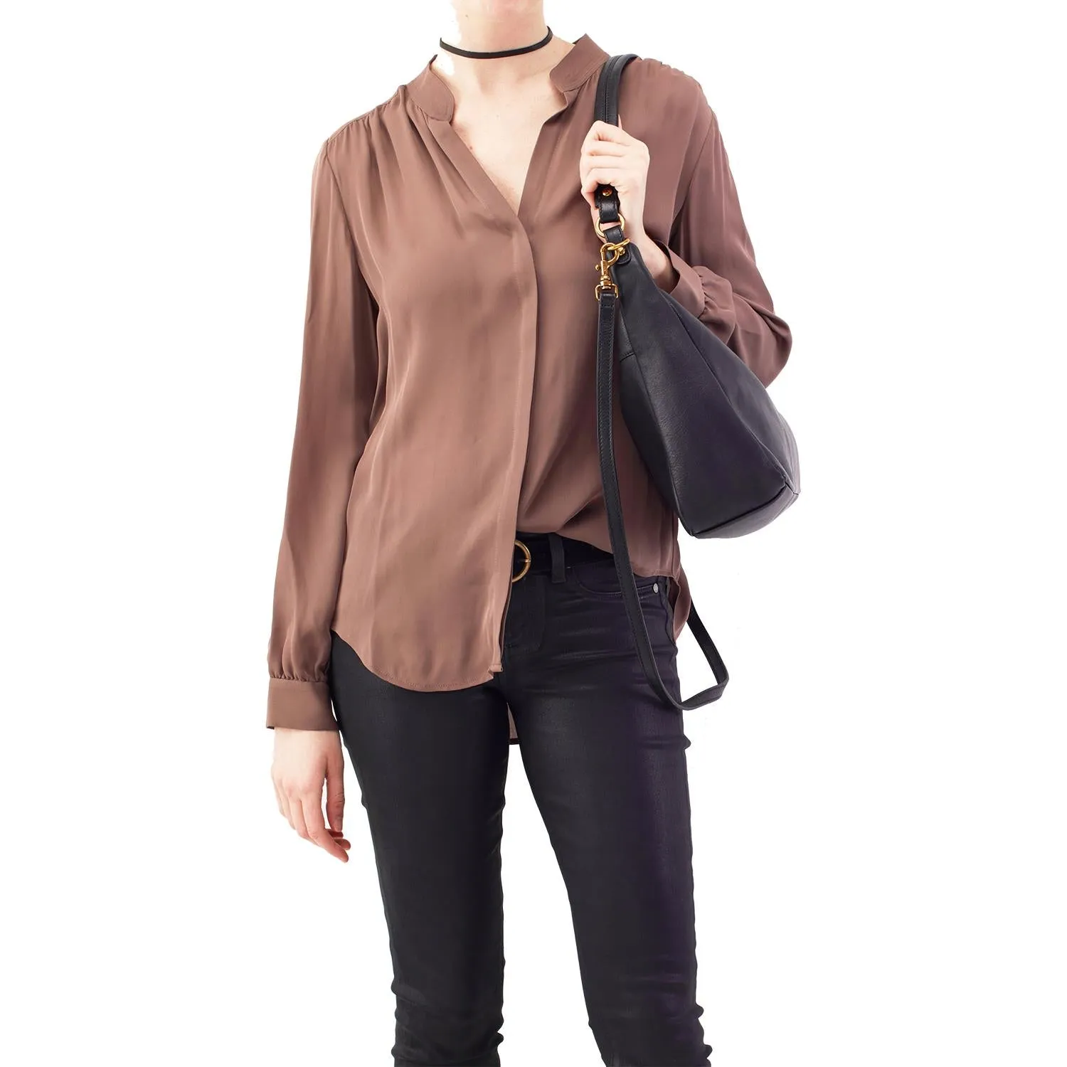 Women's Hobo Delilah Black Vintage Leather