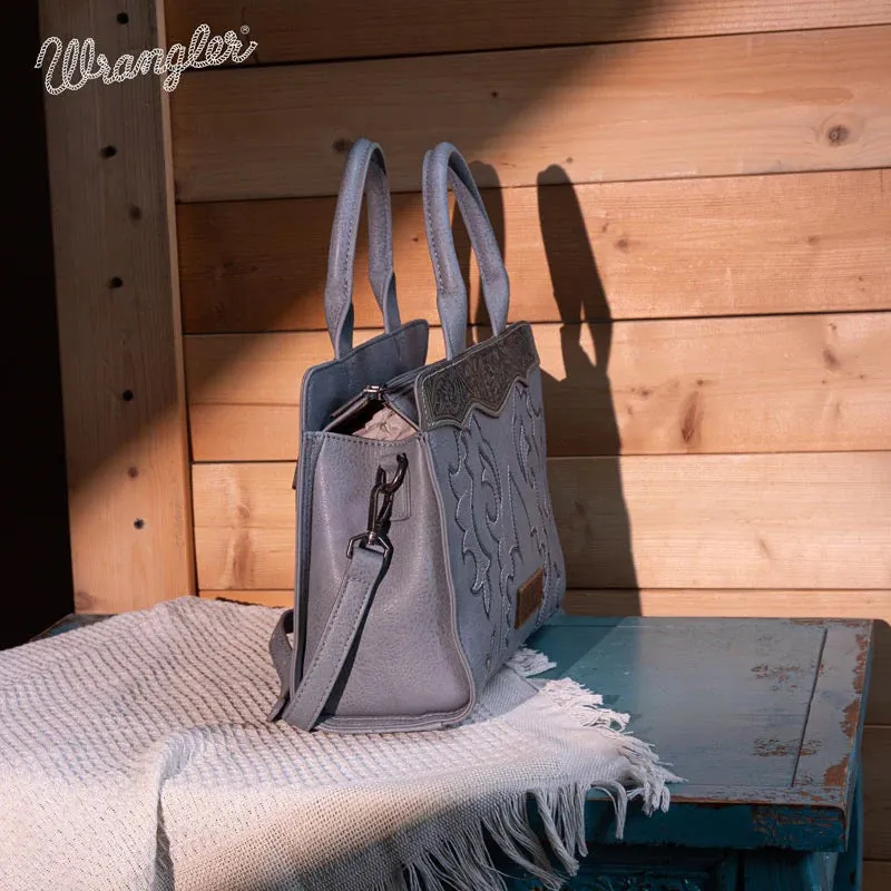 Wrangler Embroidered Boot Scroll Tote Crossbody Bag